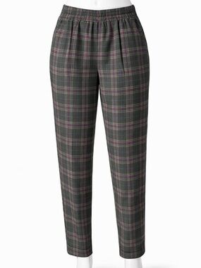 riley and rae Olive Green Plaid Casual Trousers size small
